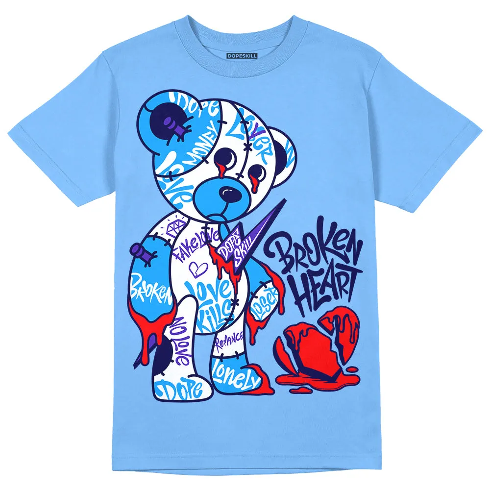 Powder Blue 9s DopeSkill Sky Blue T-shirt Broken Heart Graphic sold by DopeSkill