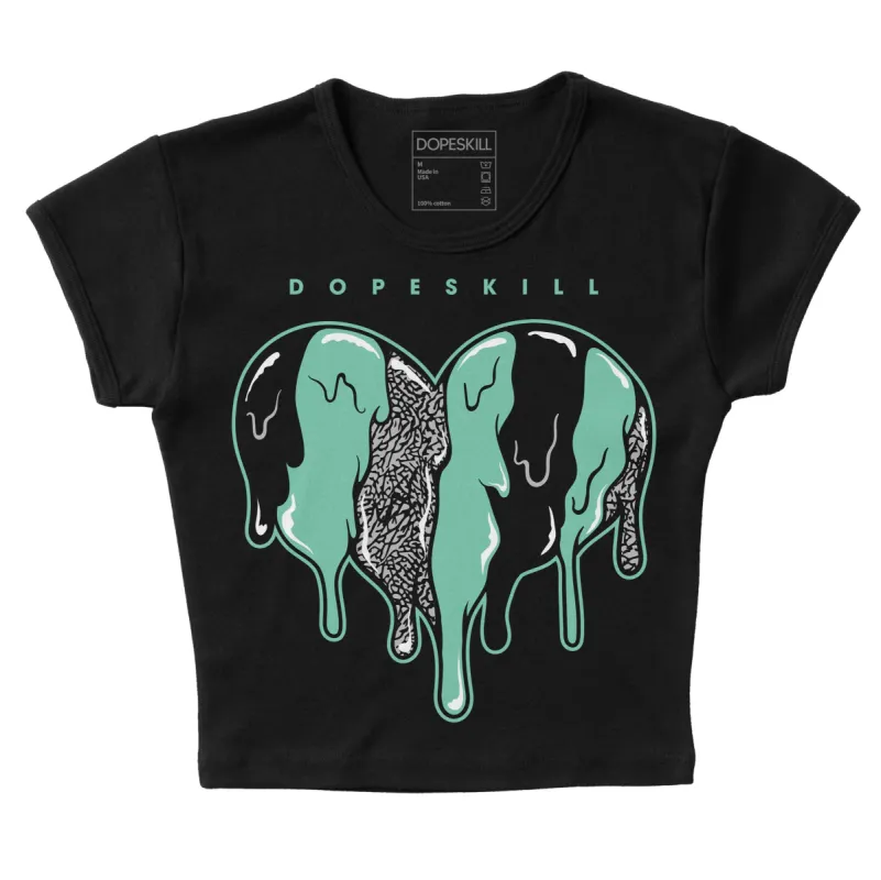Green Glow 3s DopeSkill Women's Crop Top Slime Drip Heart Graphic sold by DopeSkill