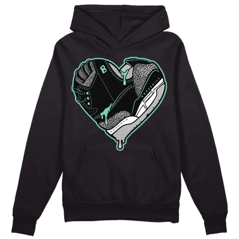Green Glow 3s DopeSkill Hoodie Sweatshirt Heart Jordan 3 Graphic sold by DopeSkill