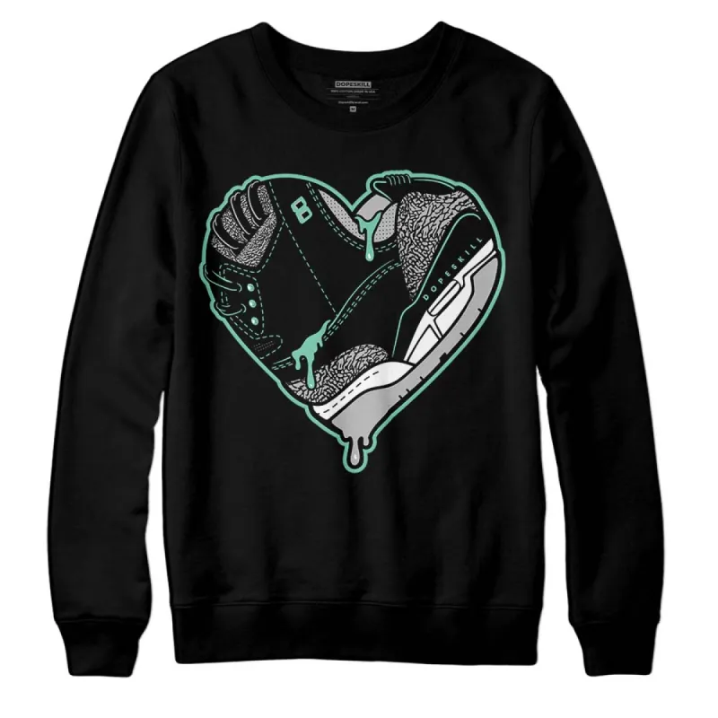 Green Glow 3s DopeSkill Sweatshirt Heart Jordan 3 Graphic sold by DopeSkill