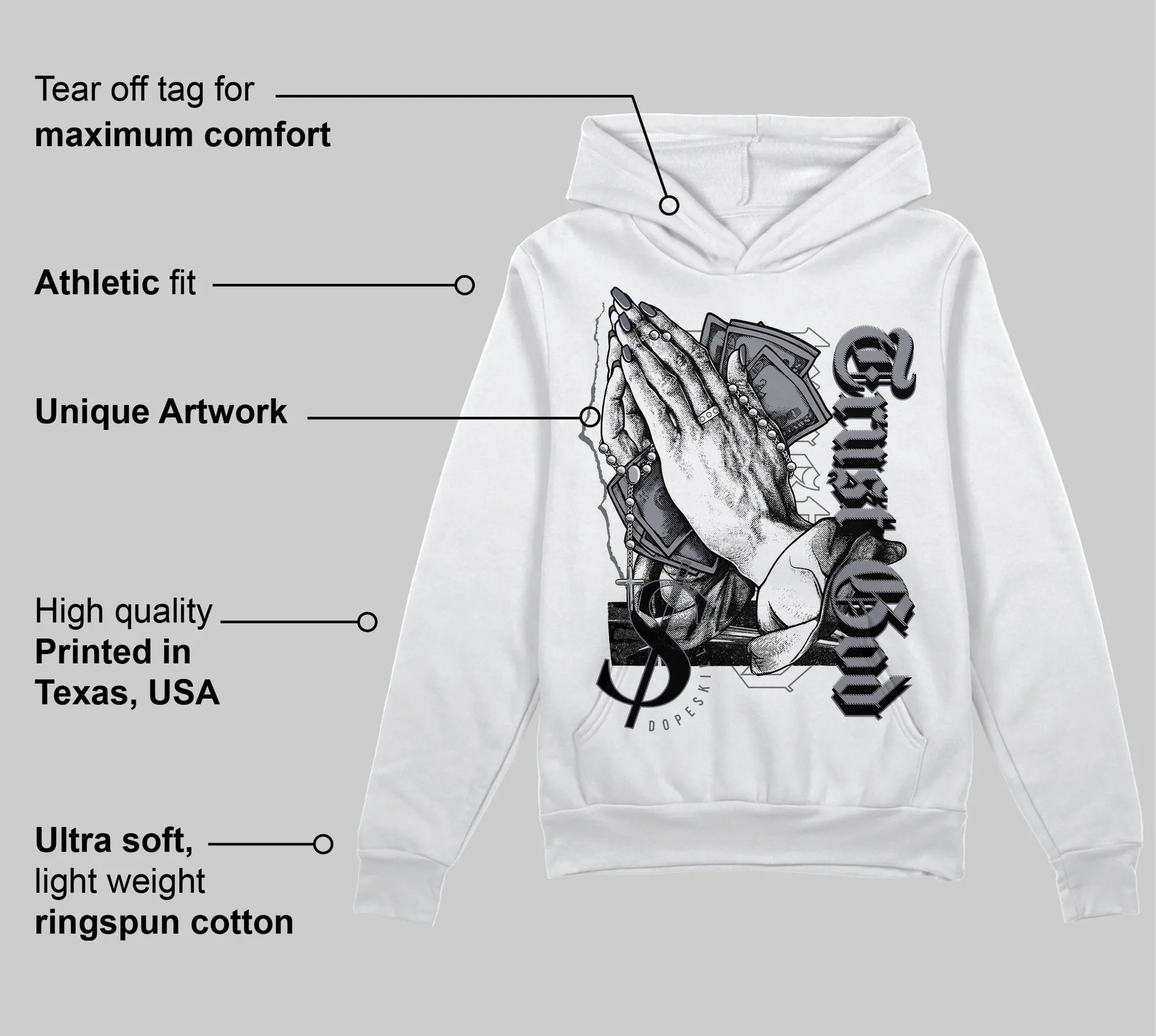 Stealth 14s DopeSkill Hoodie Sweatshirt Trust God Graphic sold by DopeSkill product image thumbnail 3