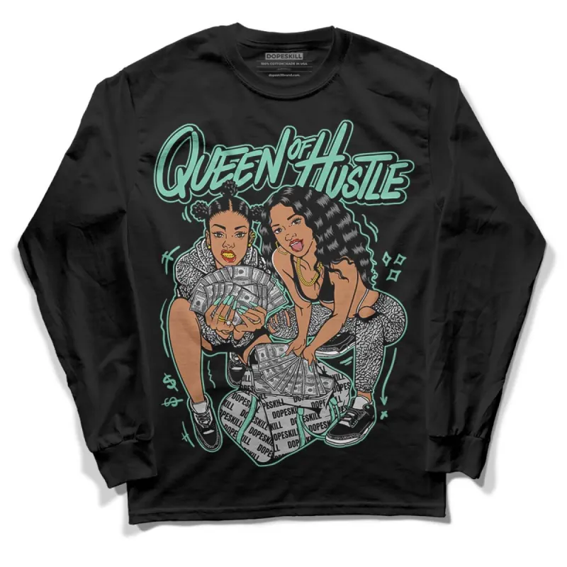Green Glow 3s DopeSkill Long Sleeve T-Shirt Queen Of Hustle Graphic sold by DopeSkill