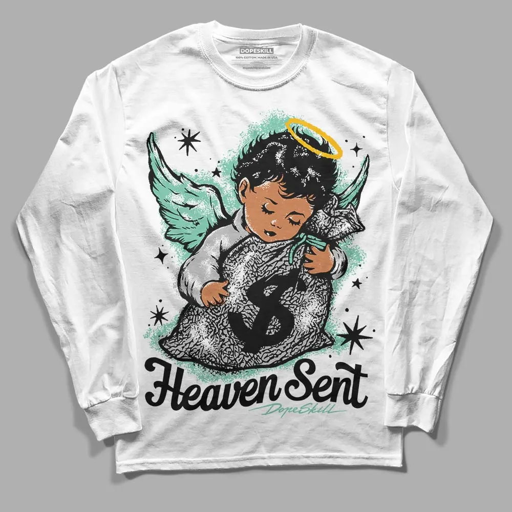 Green Glow 3s DopeSkill Long Sleeve T-Shirt Heaven Sent Graphic sold by DopeSkill product image thumbnail 2
