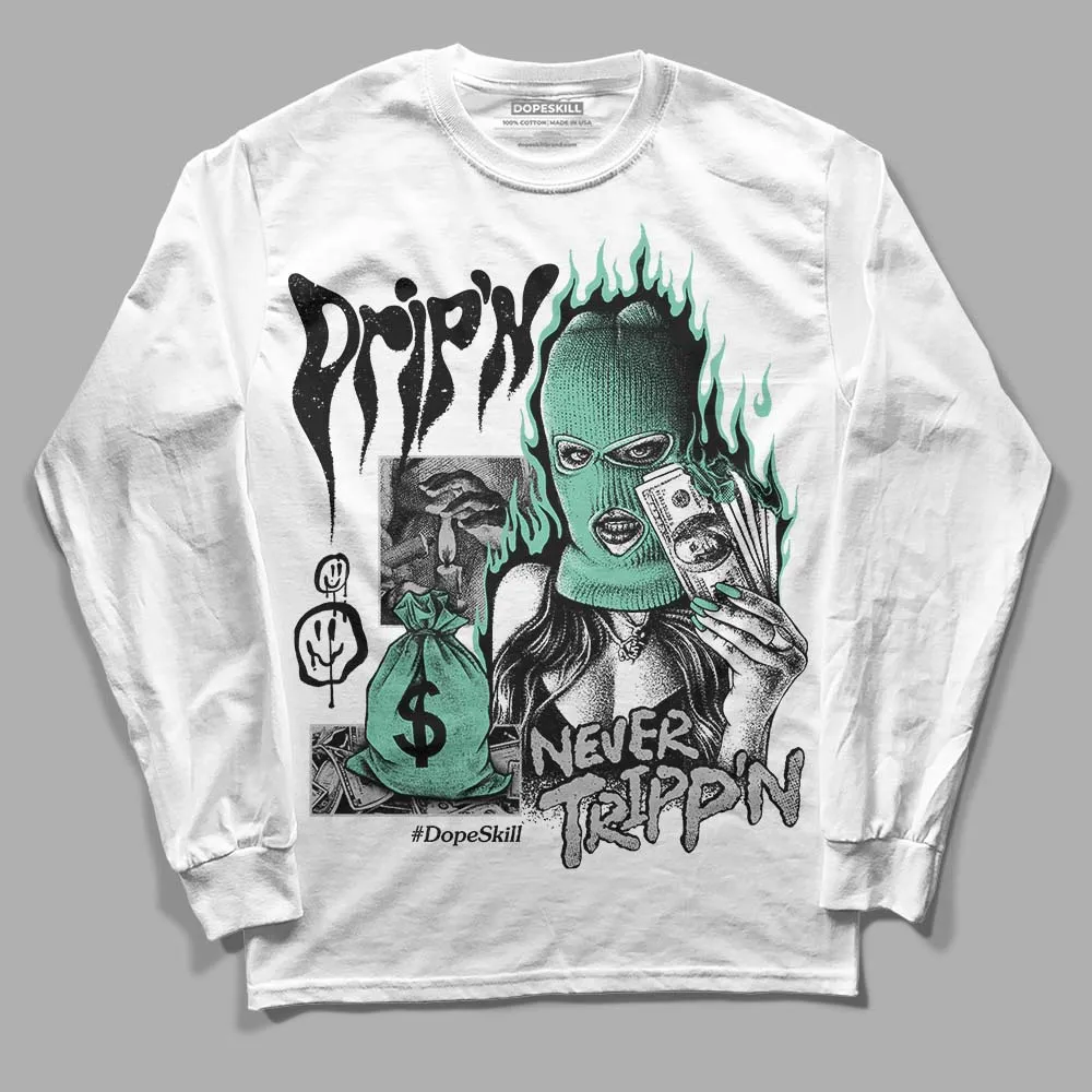 Green Glow 3s DopeSkill Long Sleeve T-Shirt Drip'n Never Tripp'n Graphic sold by DopeSkill product image thumbnail 2