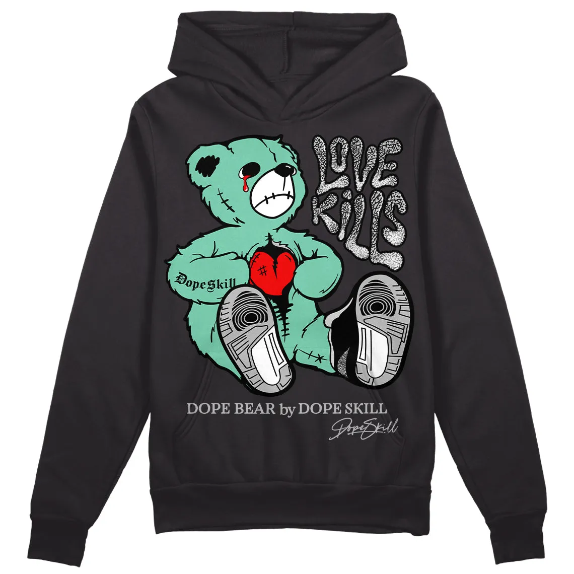 Green Glow 3s DopeSkill Hoodie Sweatshirt Love Kills Graphic sold by DopeSkill