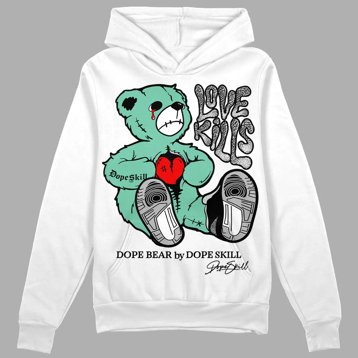 Green Glow 3s DopeSkill Hoodie Sweatshirt Love Kills Graphic sold by DopeSkill product image thumbnail 2