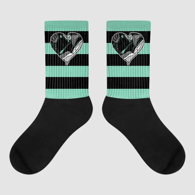 Green Glow 3s DopeSkill Sublimated Socks Horizontal Stripes Graphic sold by DopeSkill