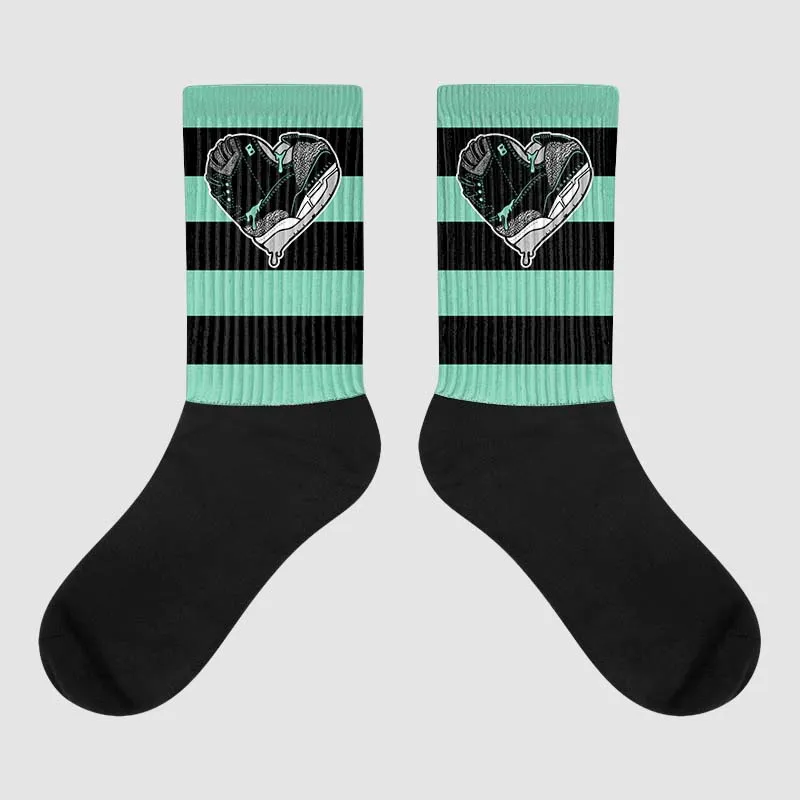 Green Glow 3s DopeSkill Sublimated Socks Horizontal Stripes Graphic sold by DopeSkill
