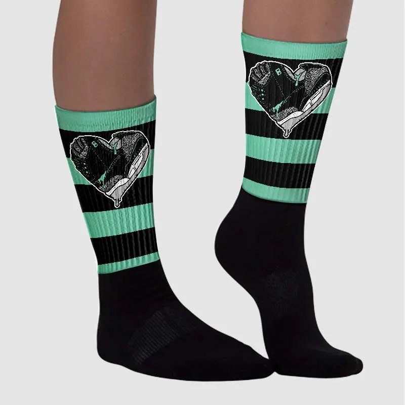 Green Glow 3s DopeSkill Sublimated Socks Horizontal Stripes Graphic sold by DopeSkill product image thumbnail 3