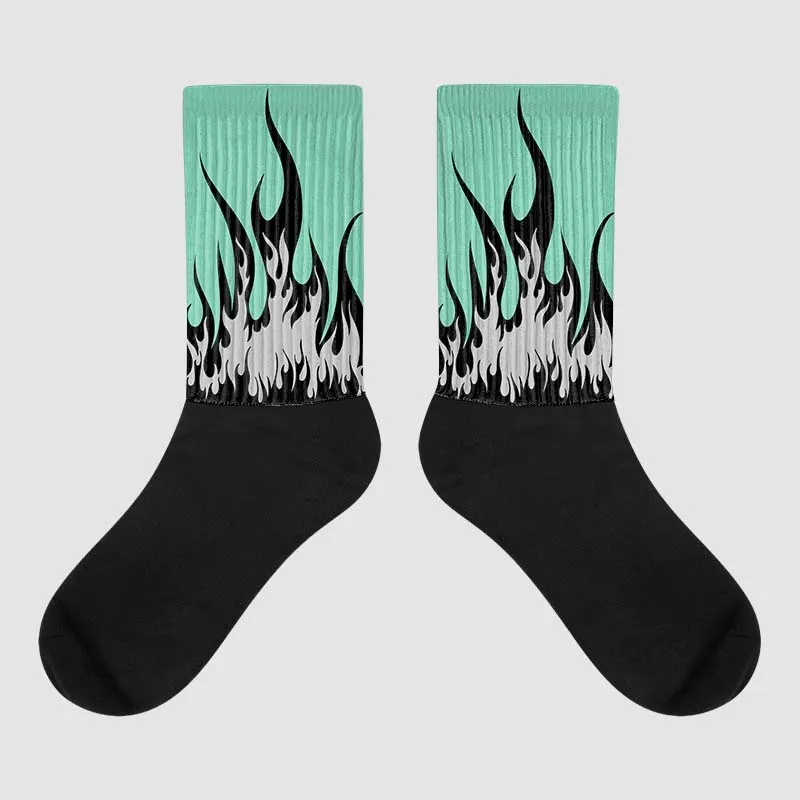 Green Glow 3s DopeSkill Sublimated Socks FIRE Graphic sold by DopeSkill