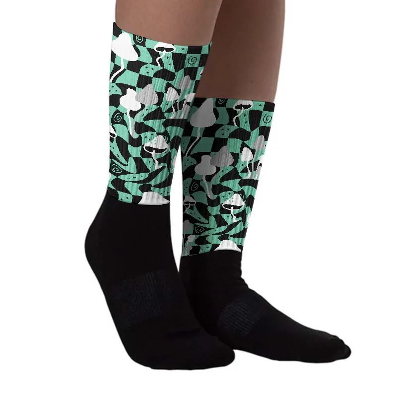 Green Glow 3s DopeSkill Sublimated Socks Mushroom Graphic sold by DopeSkill product image thumbnail 2