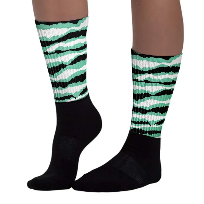 Green Glow 3s DopeSkill Sublimated Socks Abstract Tiger Graphic sold by DopeSkill product image thumbnail 3