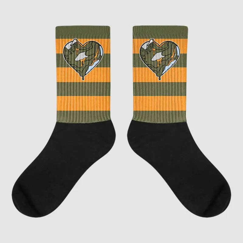 Olive 5s DopeSkill Sublimated Socks Horizontal Stripes Graphic sold by DopeSkill