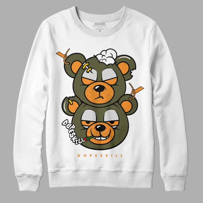 Olive 5s DopeSkill Sweatshirt New Double Bear Graphic sold by DopeSkill