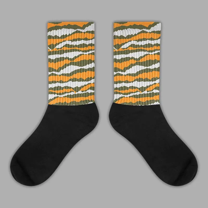 Olive 5s DopeSkill Sublimated Socks Abstract Tiger Graphic sold by DopeSkill