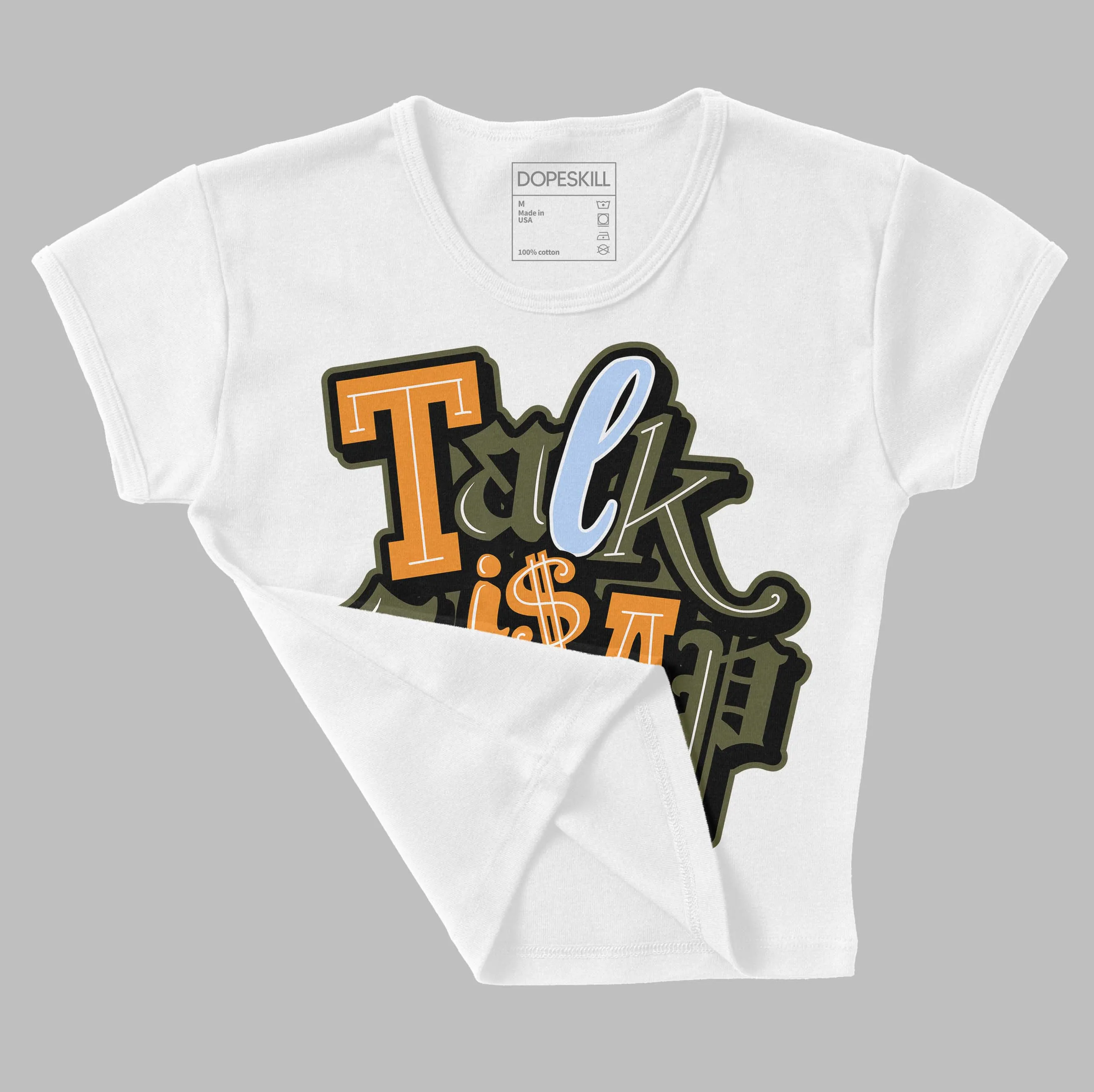 Olive 5s DopeSkill Women's Crop Top Talk Is Chip Graphic sold by DopeSkill product image thumbnail 3