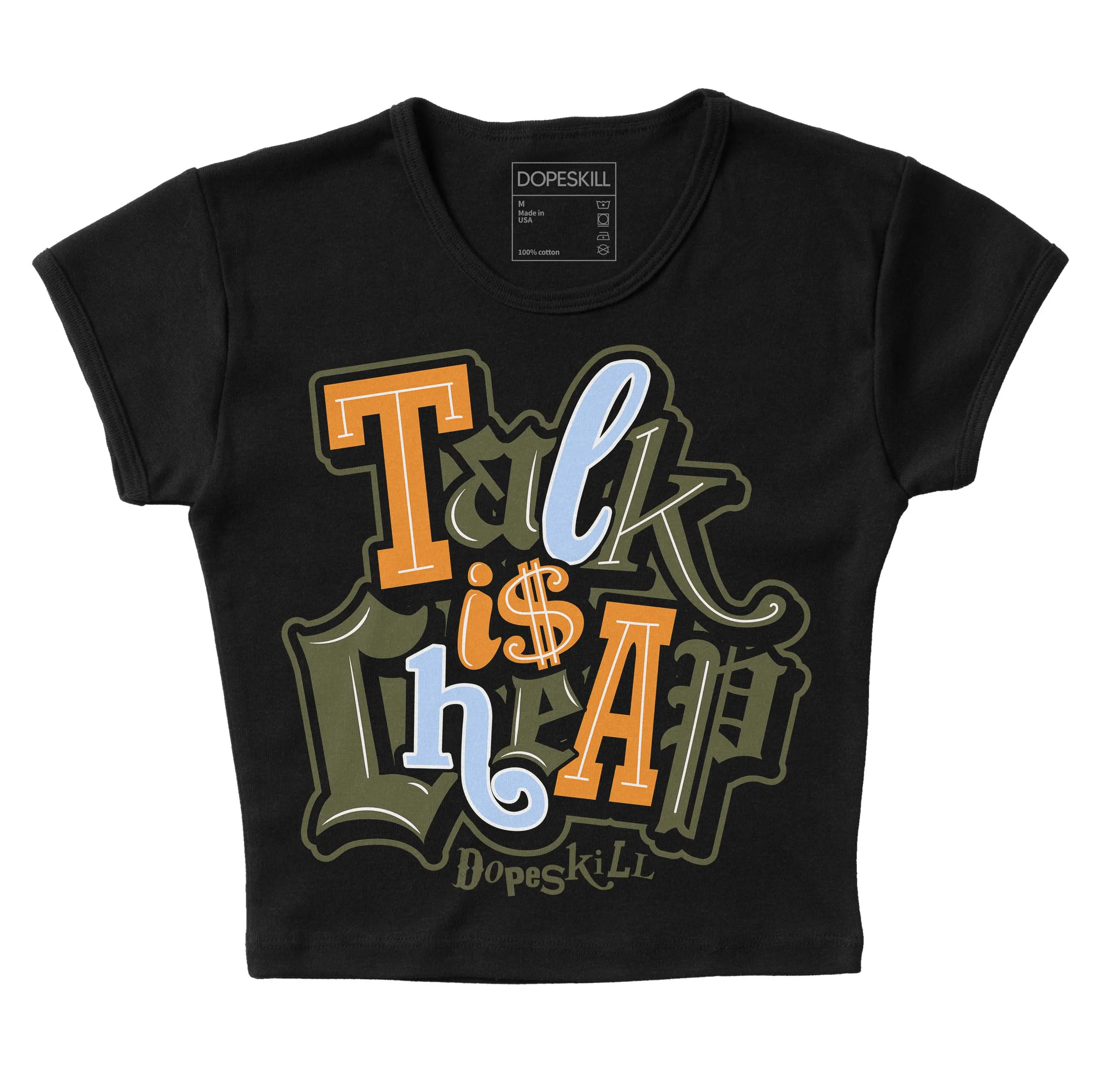 Olive 5s DopeSkill Women's Crop Top Talk Is Chip Graphic sold by DopeSkill product image thumbnail 2