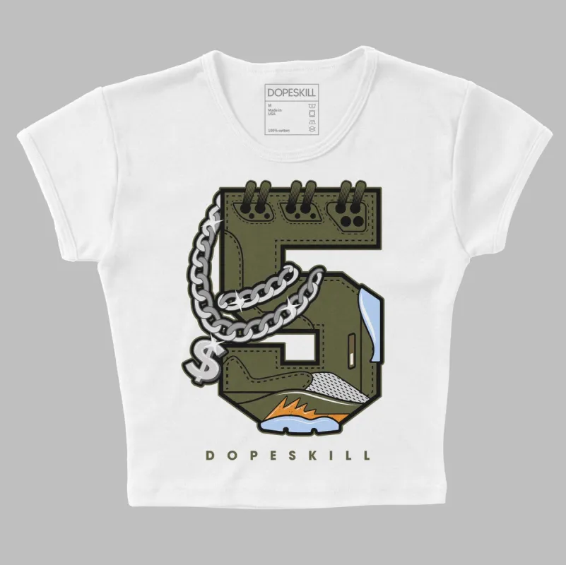 Olive 5s DopeSkill Women's Crop Top No.5 Graphic sold by DopeSkill
