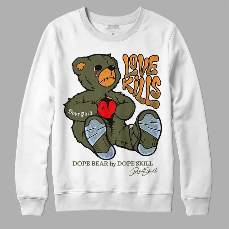 Olive 5s DopeSkill Sweatshirt Love Kills Graphic sold by DopeSkill