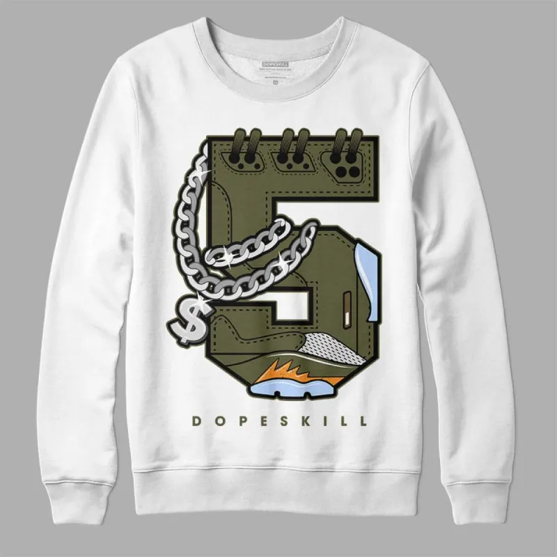 Olive 5s DopeSkill Sweatshirt No.5 Graphic made by DopeSkill