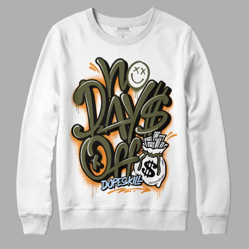 Olive 5s DopeSkill Sweatshirt No Days Off Graphic sold by DopeSkill