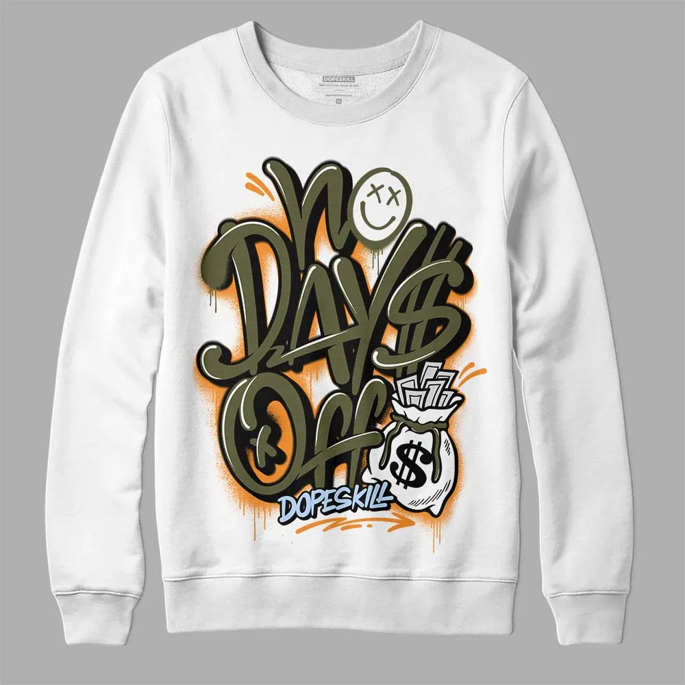 Olive 5s DopeSkill Sweatshirt No Days Off Graphic sold by DopeSkill