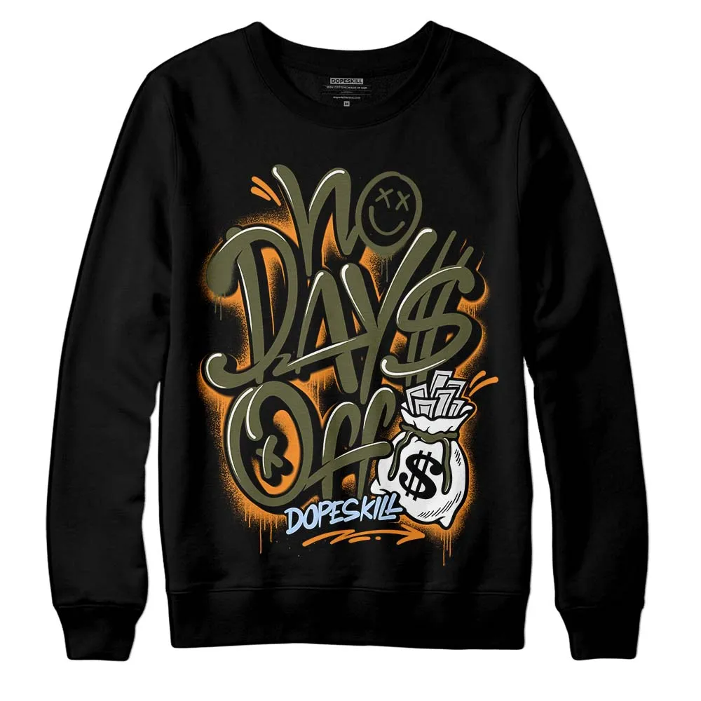 Olive 5s DopeSkill Sweatshirt No Days Off Graphic sold by DopeSkill product image thumbnail 2