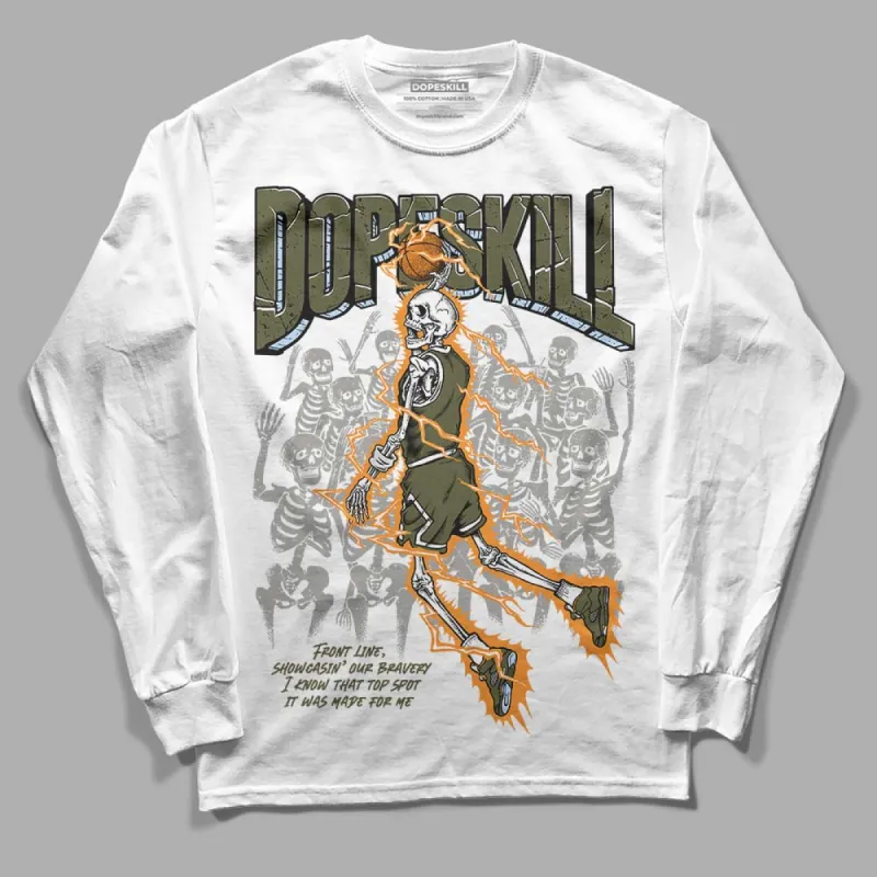 Olive 5s DopeSkill Long Sleeve T-Shirt Thunder Dunk Graphic sold by DopeSkill