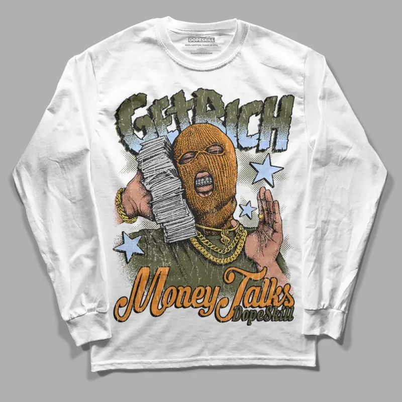 Olive 5s DopeSkill Long Sleeve T-Shirt Get Rich Graphic sold by DopeSkill