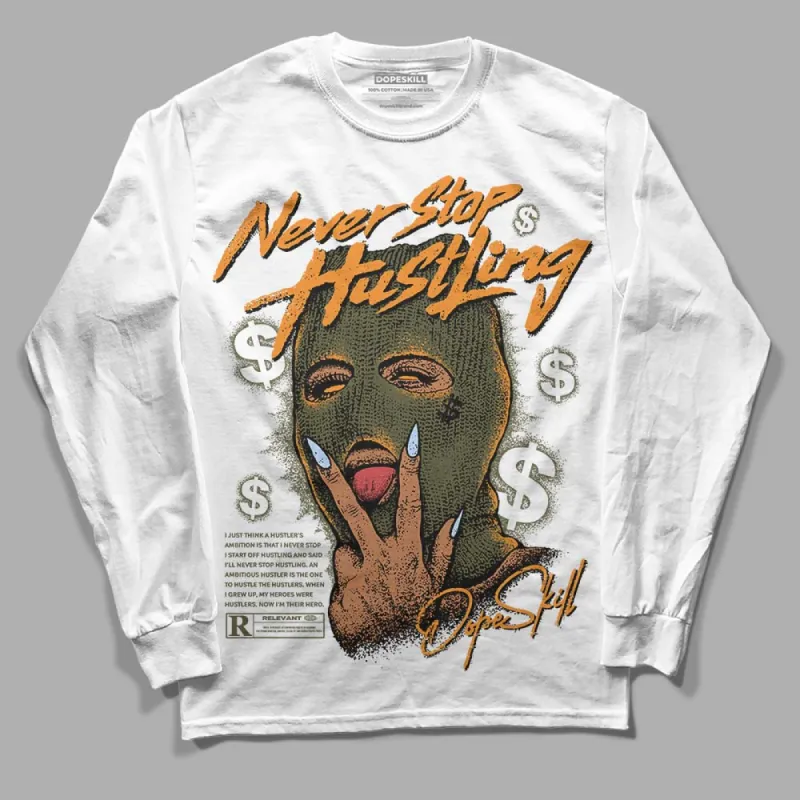 Olive 5s DopeSkill Long Sleeve T-Shirt Never Stop Hustling Graphic sold by DopeSkill
