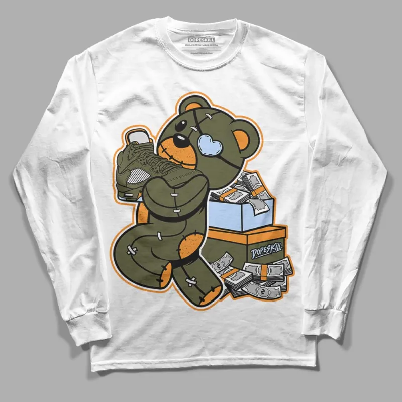 Olive 5s DopeSkill Long Sleeve T-Shirt Bear Steals Sneaker Graphic sold by DopeSkill