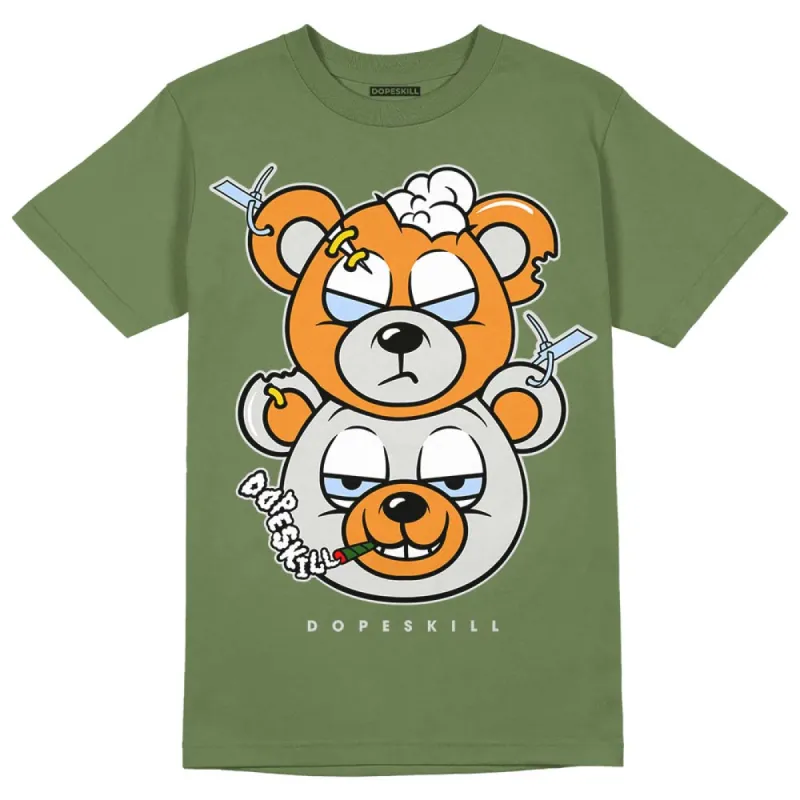 Olive 5s DopeSkill Olive T-shirt New Double Bear Graphic sold by DopeSkill