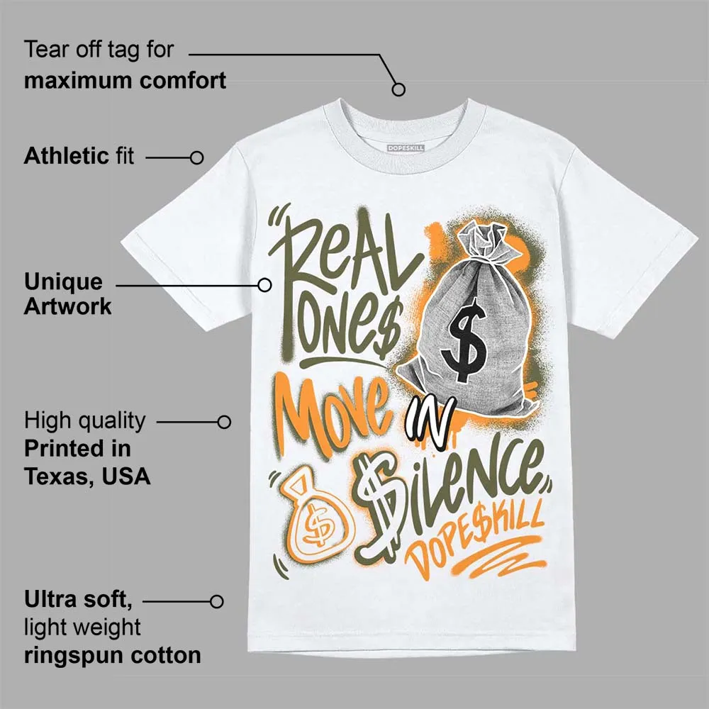 Olive 5s DopeSkill T-Shirt Real Ones Move In Silence Graphic sold by DopeSkill product image thumbnail 3