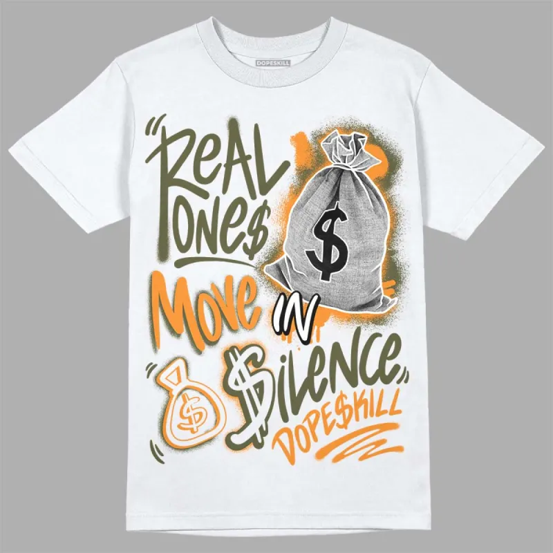 Olive 5s DopeSkill T-Shirt Real Ones Move In Silence Graphic sold by DopeSkill