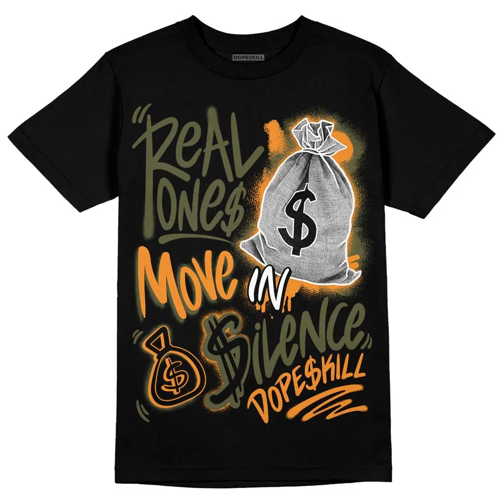 Olive 5s DopeSkill T-Shirt Real Ones Move In Silence Graphic sold by DopeSkill product image thumbnail 2