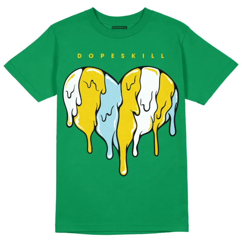 Lucky Green 5s DopeSkill Green T-shirt Slime Drip Heart Graphic sold by DopeSkill