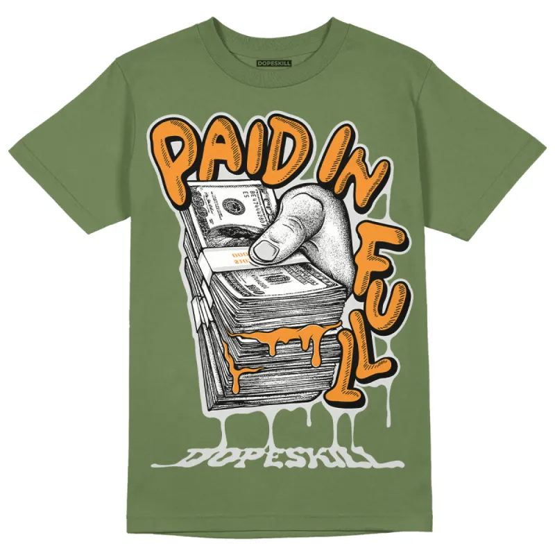 Olive 5s DopeSkill Olive T-shirt Paid In Full Graphic sold by DopeSkill