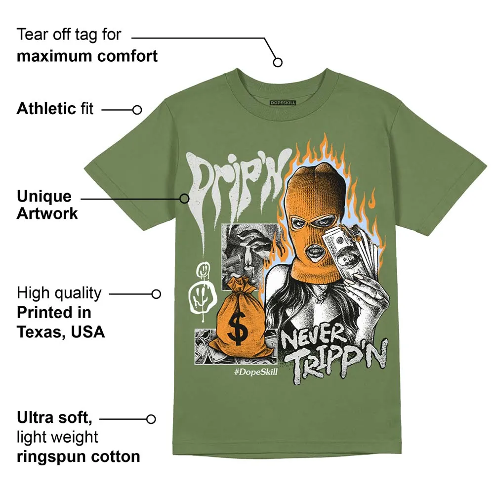 Olive 5s DopeSkill Olive T-shirt Drip'n Never Tripp'n Graphic sold by DopeSkill product image thumbnail 2