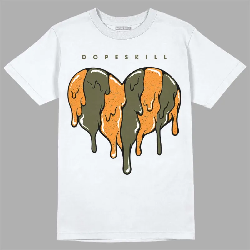 Olive 5s DopeSkill T-Shirt Slime Drip Heart Graphic sold by DopeSkill
