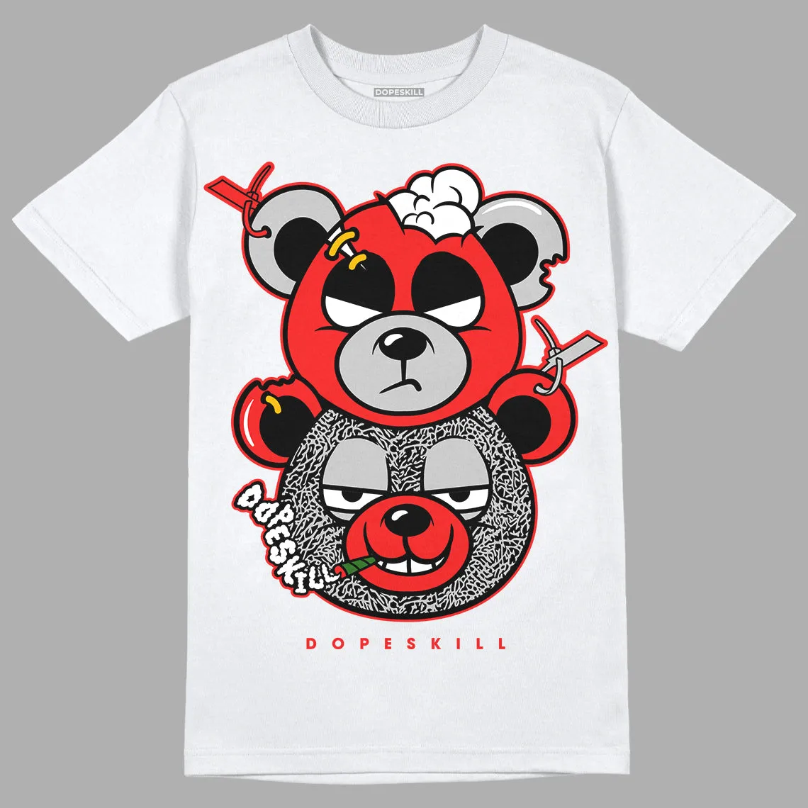 AJ Spizike Bred DopeSkill T-Shirt New Double Bear Graphic sold by DopeSkill product image thumbnail 2