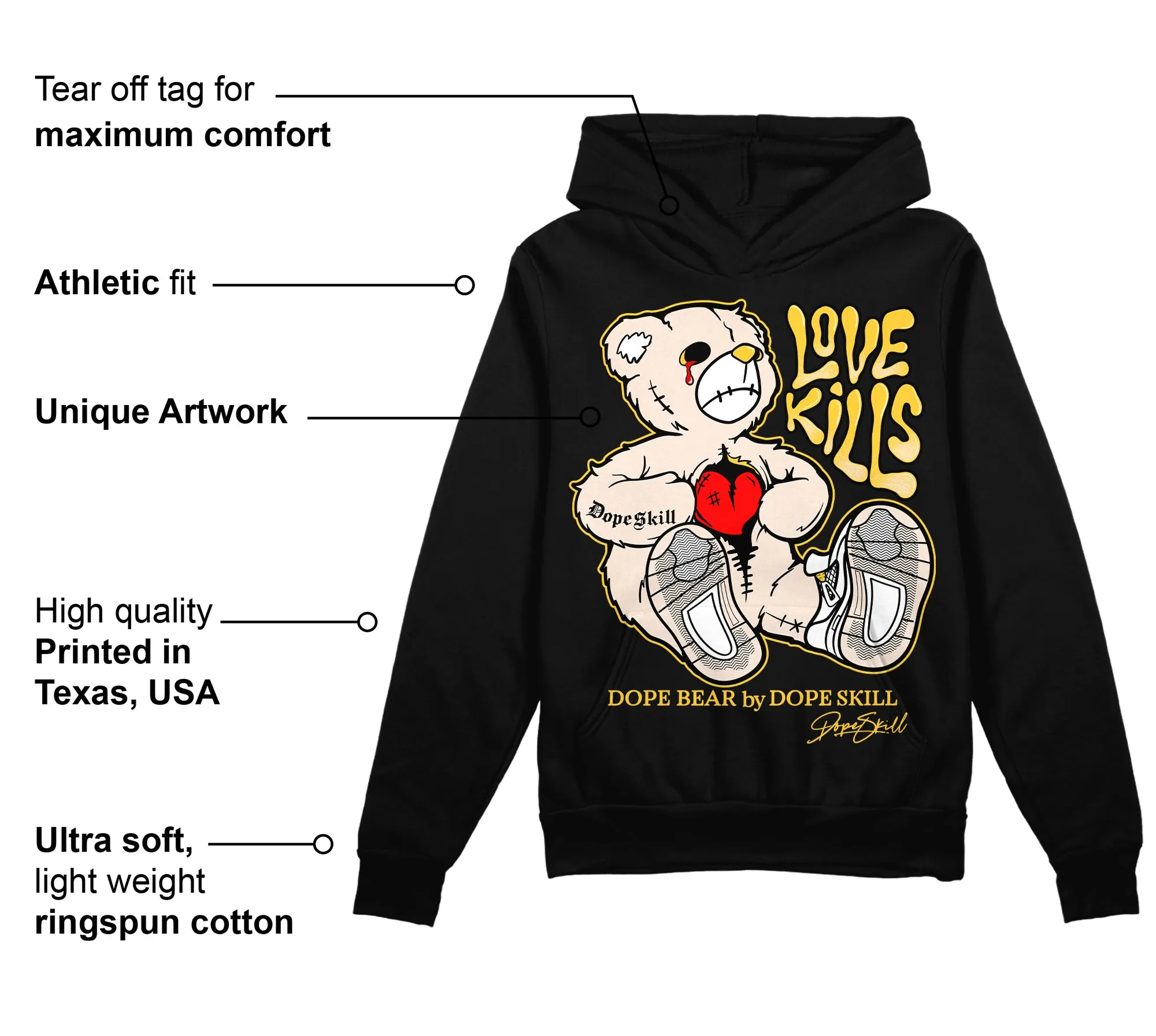 Sail 4s DopeSkill Hoodie Sweatshirt Love Kills Graphic sold by DopeSkill product image thumbnail 3