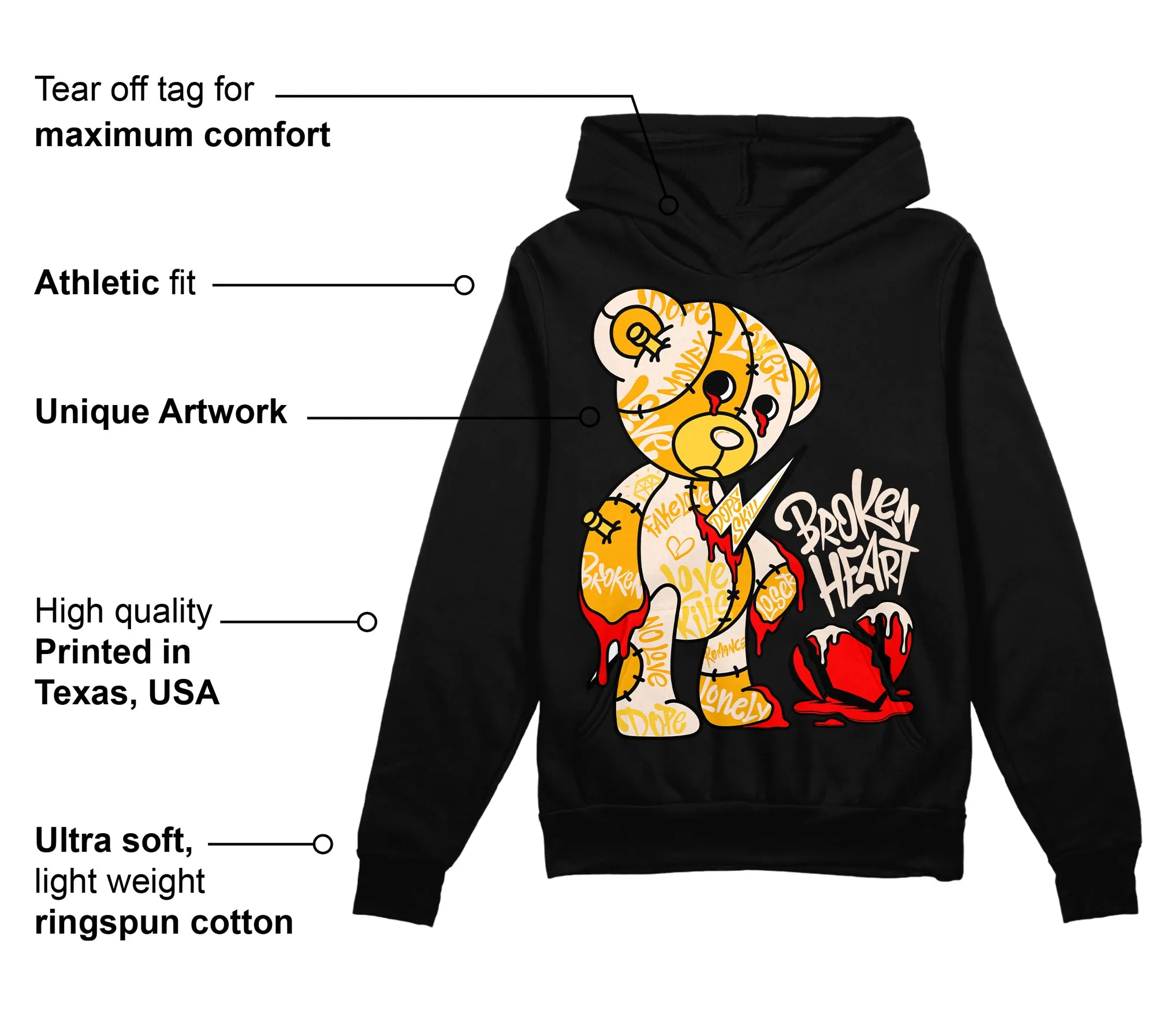 Sail 4s DopeSkill Hoodie Sweatshirt Broken Heart Graphic sold by DopeSkill product image thumbnail 3