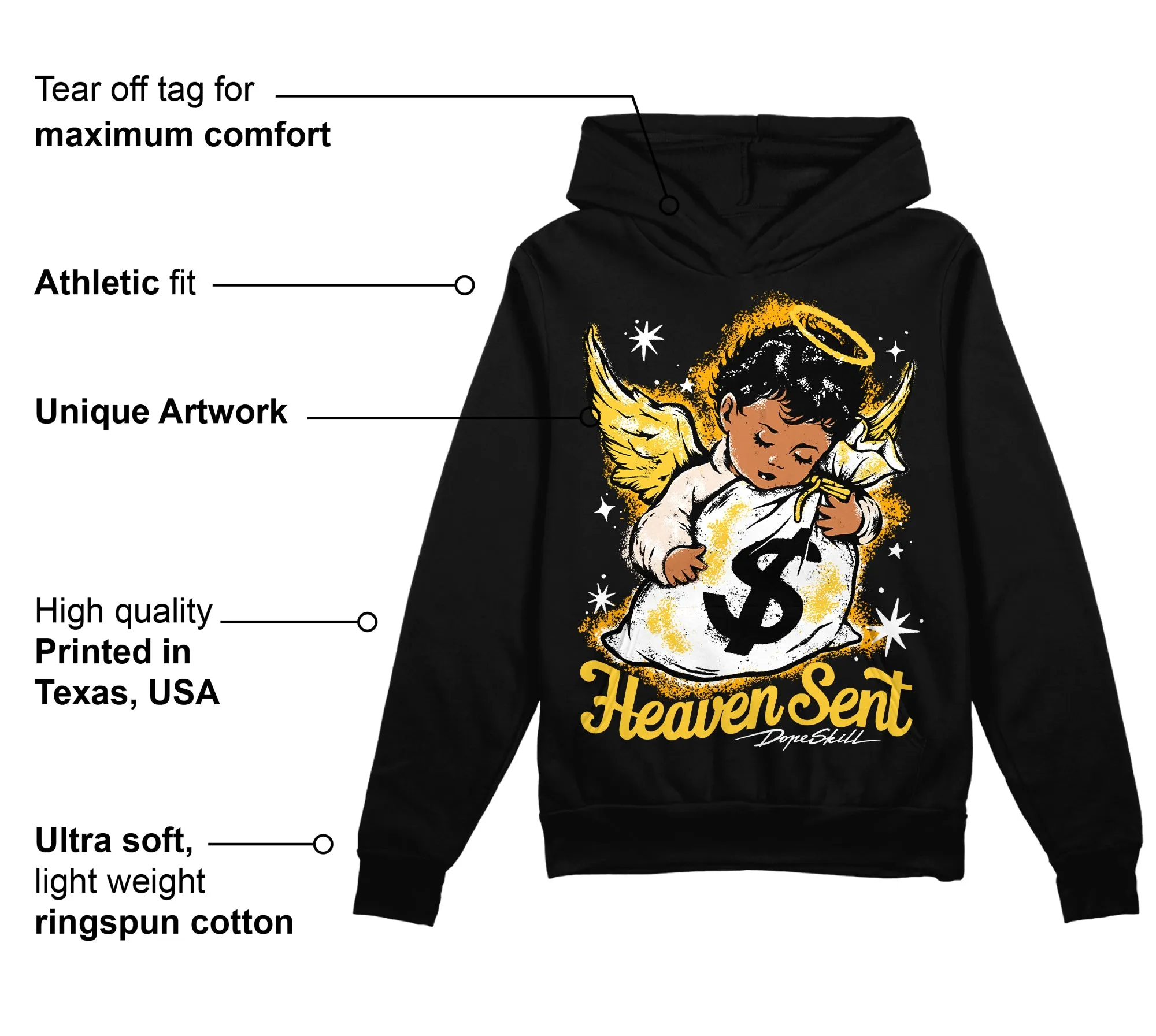 Sail 4s DopeSkill Hoodie Sweatshirt Heaven Sent Graphic sold by DopeSkill product image thumbnail 3