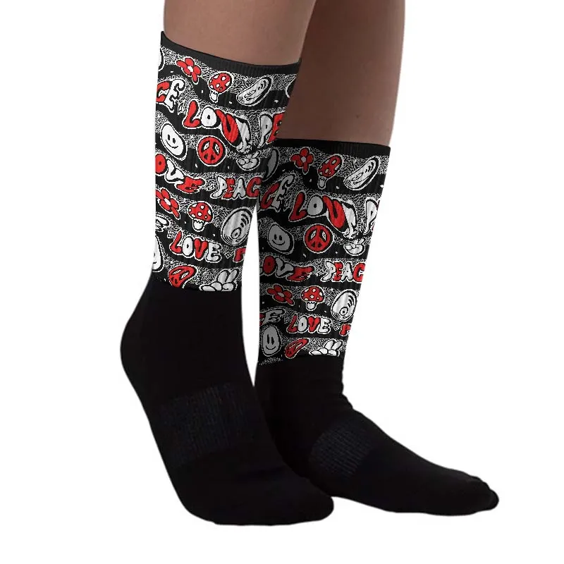 AJ Spizike Bred DopeSkill Sublimated Socks Mushroom Graphic sold by DopeSkill product image thumbnail 2