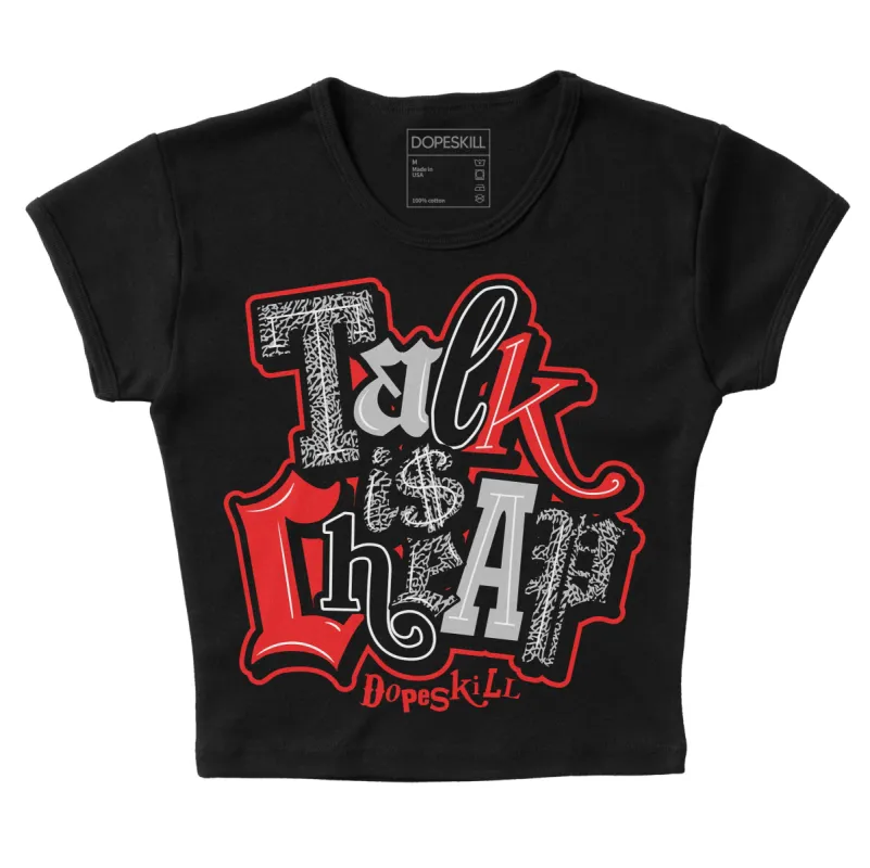 AJ Spizike Bred DopeSkill Women's Crop Top Talk Is Chip Graphic sold by DopeSkill