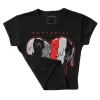 AJ Spizike Bred DopeSkill Women's Crop Top Slime Drip Heart Graphic sold by DopeSkill