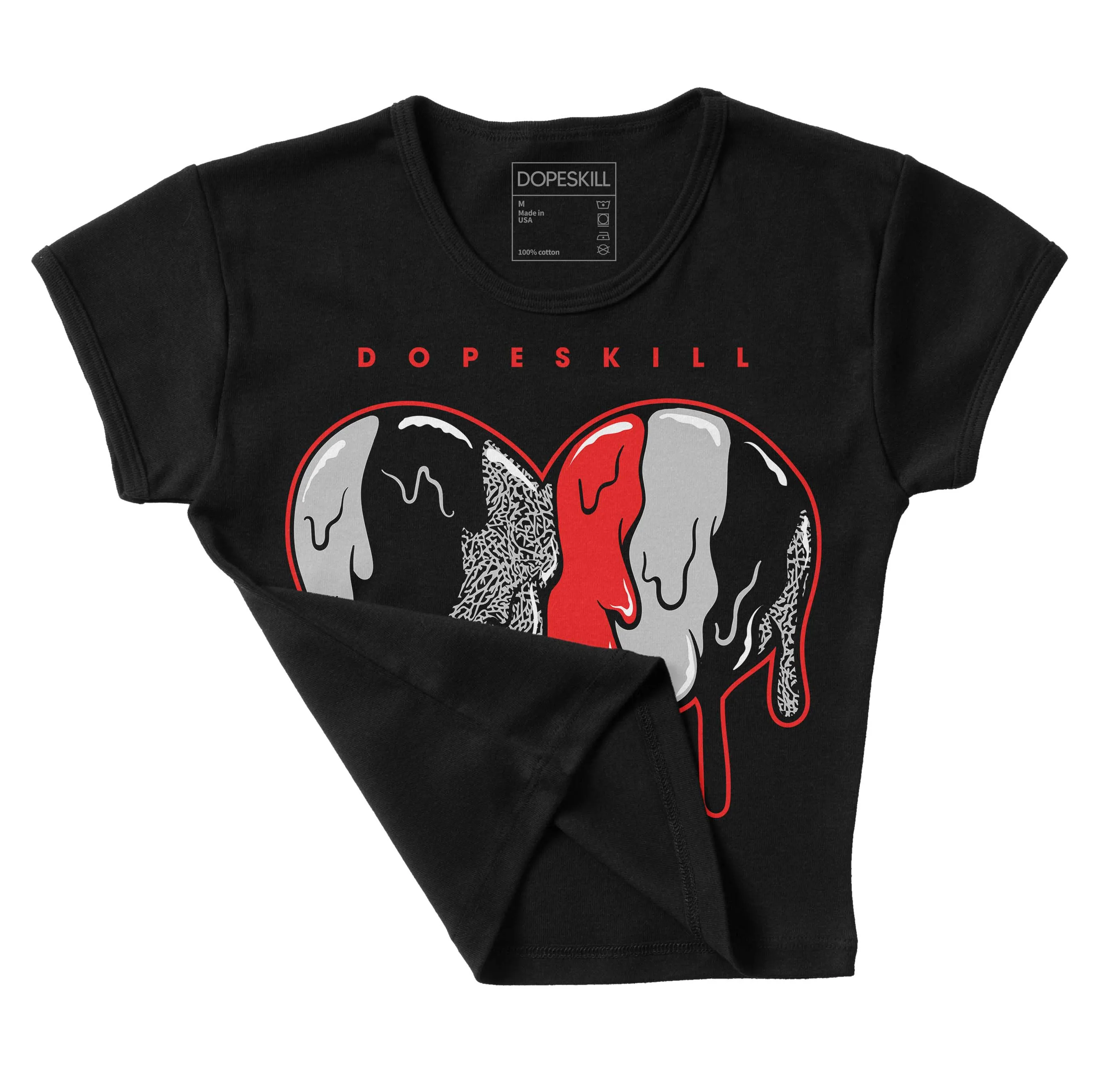 AJ Spizike Bred DopeSkill Women's Crop Top Slime Drip Heart Graphic sold by DopeSkill product image thumbnail 3