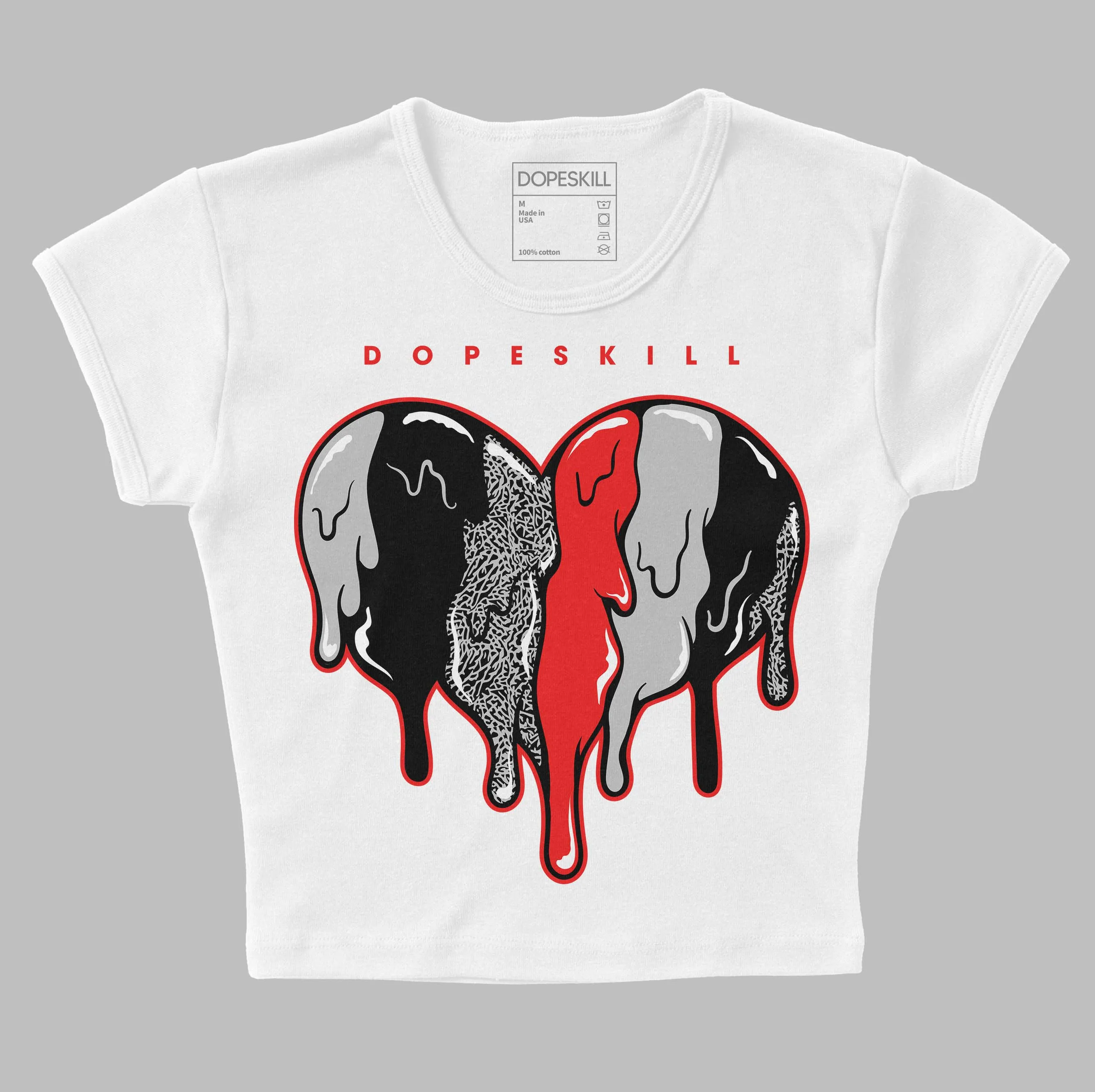 AJ Spizike Bred DopeSkill Women's Crop Top Slime Drip Heart Graphic sold by DopeSkill product image thumbnail 2
