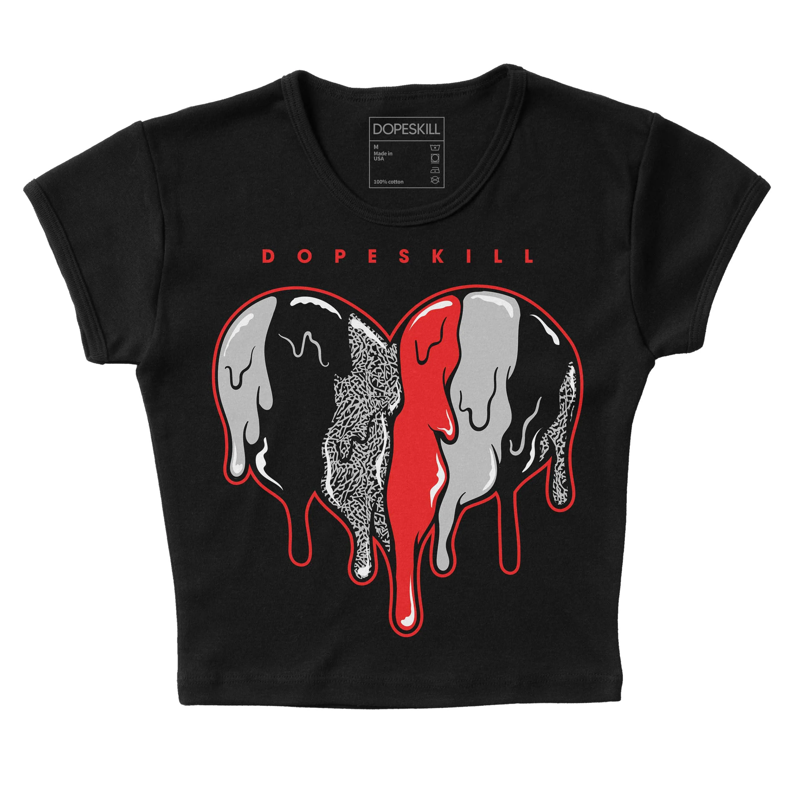 AJ Spizike Bred DopeSkill Women's Crop Top Slime Drip Heart Graphic sold by DopeSkill