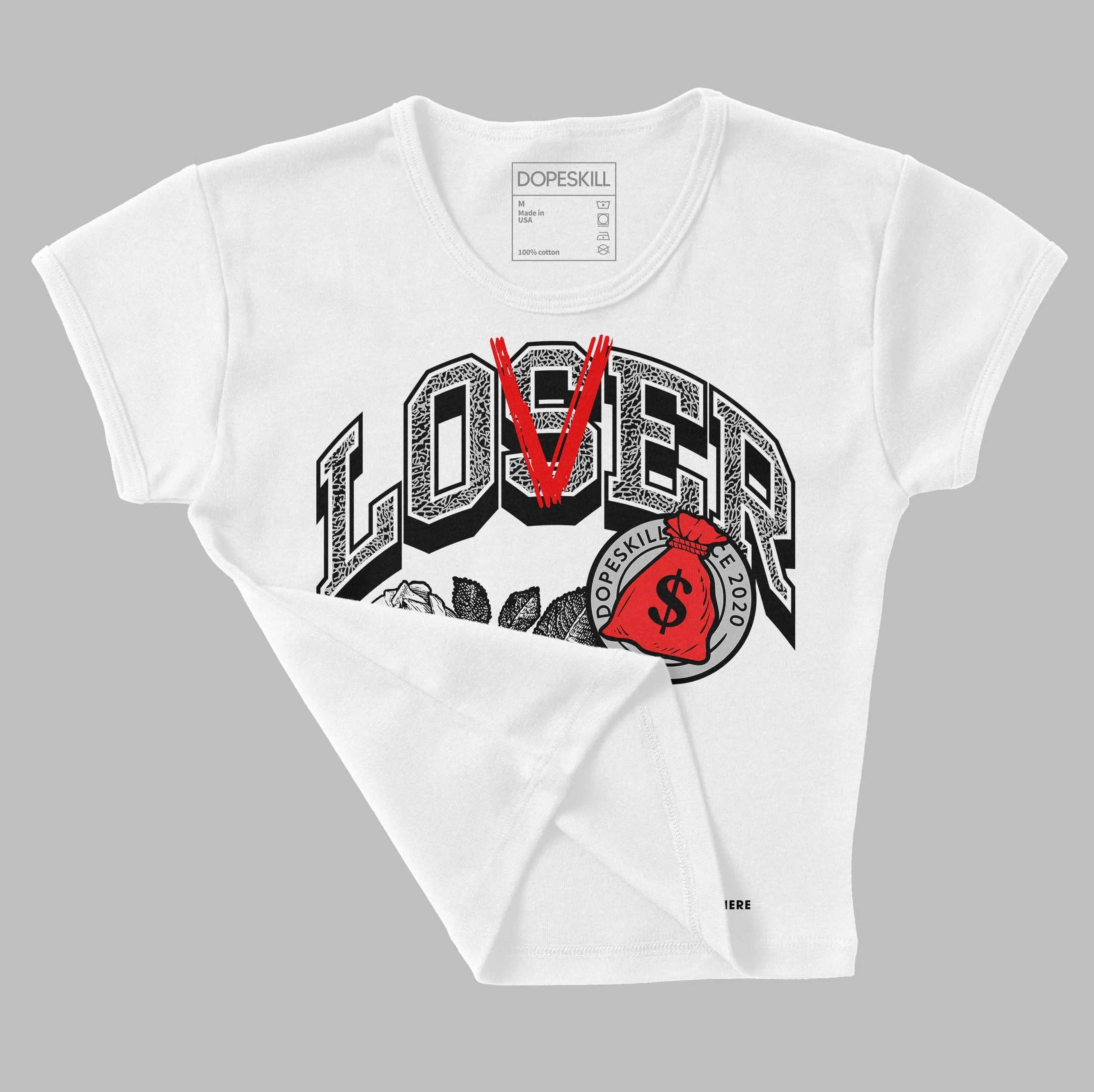 AJ Spizike Bred DopeSkill Women's Crop Top Loser Lover Graphic sold by DopeSkill product image thumbnail 4